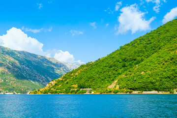 Beautiful summer landscape of the Bay of Kotor coastline - Boka Bay