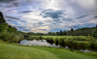 Fototapeta na wymiar Cowansville Golf Course on a beautiful summer day