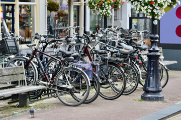 Fototapeta na wymiar bicycles on the street