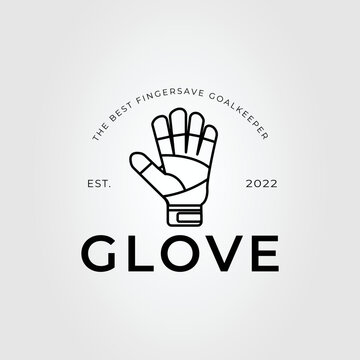 goalkeeper glove or boxing mitt logo vector illustration design