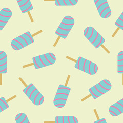 summer vector ice cream seamless pattern