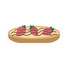 sweet food vector strawberry sandwich isolated illustration
