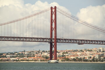 Bridge "Ponte 25 de Abril" in Lisbon 