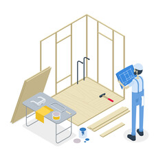 Building House Isometric Illustration