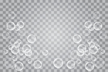 Water Bubble Pattern On Transparent Background. Vector Illustration