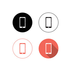 Phone icon vector. Home Line Phone Icon Collection in 4 Styles vector illustration.