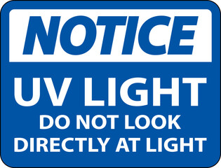 Fototapeta premium UV Light Do Not Look Directly At Light Sign On White Background