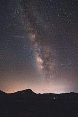 Fototapeta na wymiar Meteor over Milky Way