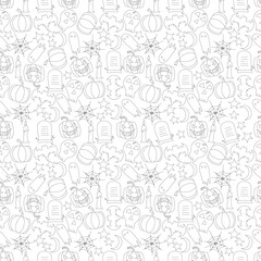 Seamless halloween pattern. Doodle vector halloween background