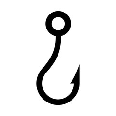 Fishhook or fishing hook icon. Fishing equipment illustration