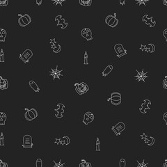 Seamless halloween pattern. Doodle vector halloween background