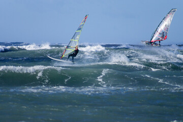 Windsurf- modalidadd Wave-, Es Carbo, Santanyi, migjorn,Mallorca, islas baleares, Spain