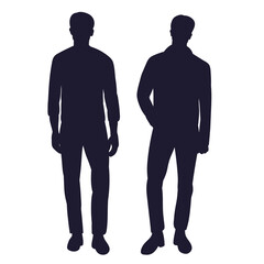 men black silhouette isolated, vector