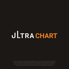 Ultra with letter U and L as chart concept, chart logo design vector