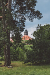 Round tower in the fortress of Korela in Russia