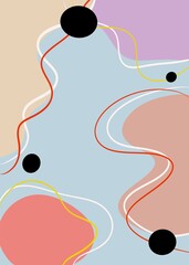 Creative abstraction with lines and shapes. Beautiful abstract background,wallpaper,template. Unusual lines and shapes. Abstraction and minimalism. Fantasy mystical abstract illustration