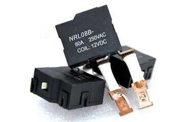 Power polarized bipolar relays. Composition with digital screen. Power voltage relay.