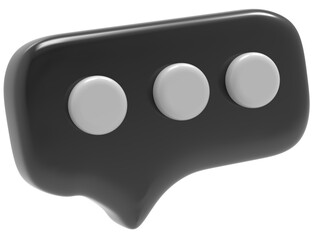 Comment side view 3d icon rendering transparent background free illustration