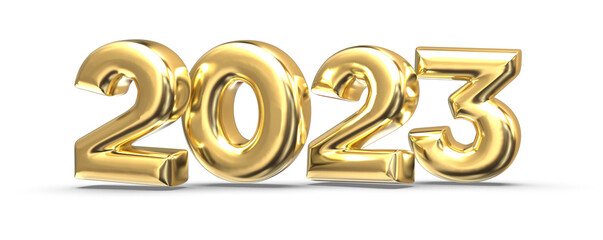 Number 2023 Gold 3D Render 