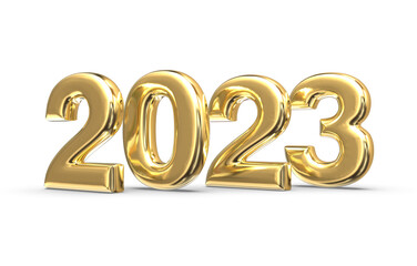 Number 2023 Gold 3D Render 