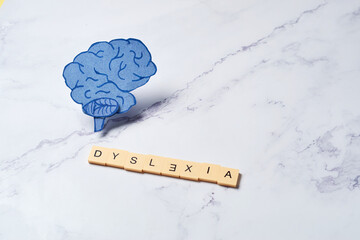 Concept of Dyslexia awareness and human brain development - obrazy, fototapety, plakaty