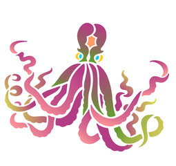 Fototapeta premium octopus stencil design