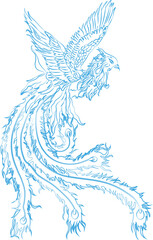 Line Art of  a Pheonix, Feathery bird, Ibong Adarna