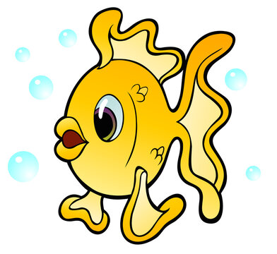 Big Eyed Cartoon Gold Fish