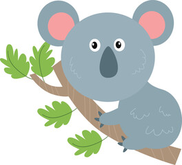 cute and adorable little koala on a white background. good illustrations for cartoons, graphic design, vectors, symbols, icons, mascot