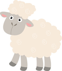 Cute and adorable baby sheep vectors. good illustrations for character cartoons, funny graphic design, comic, drawing decorations, 