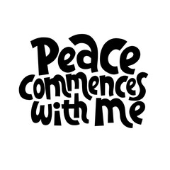 Obraz premium Peace vector lettering