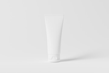 Cosmetic Tube Packaging 3D Rendering White Blank Mockup
