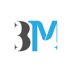 Initial BM logo designed with Letter B and M in vector Design.