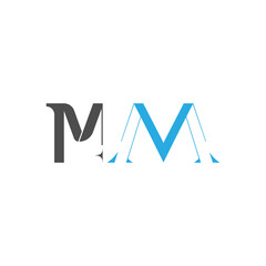 Initial MM logo designed with Letter M and M in vector Design.