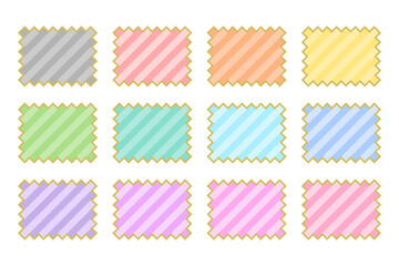 ギザギザのフレーム背景素材　イラストセット