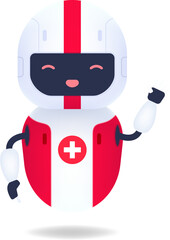 Medical friendly robot character. Cute and smile AI robot.