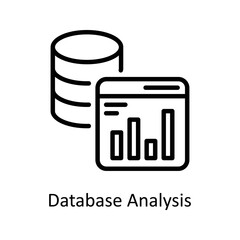 Database Analysis vector Outline Icon Design illustration on White background. EPS 10 File