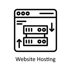 Website Hosting  vector Outline Icon Design illustration on White background. EPS 10 File