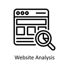 Website Analysis  vector Outline Icon Design illustration on White background. EPS 10 File