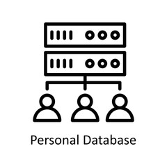 Personal Database vector Outline Icon Design illustration on White background. EPS 10 File