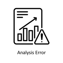 Analysis Error vector Outline Icon Design illustration on White background. EPS 10 File