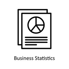 Business Statistics vector Outline Icon Design illustration on White background. EPS 10 File