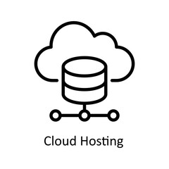 Cloud Hosting vector Outline Icon Design illustration on White background. EPS 10 File