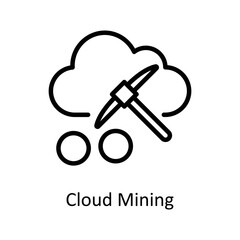 Cloud Mining vector Outline Icon Design illustration on White background. EPS 10 File