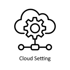 Cloud Setting vector Outline Icon Design illustration on White background. EPS 10 File