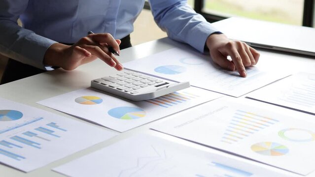 Business woman working in finance audit business account. Accounting and Financial Planning, Investment Analysis