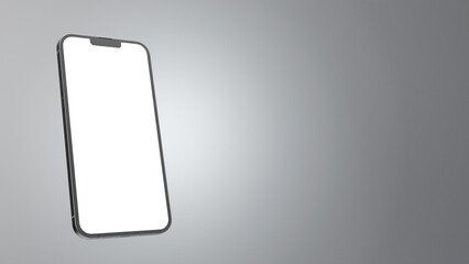 Modern smartphone mock-up with white screens may be used for the demonstration of web design, app, and phone prototypes.