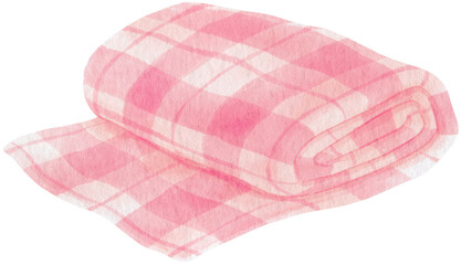 Checkered pattern Beach towel picnic blanket in watercolor