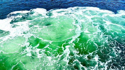 Waves of water of the river sea meet during high tide and low tide. Whirlpools of the maelstrom of Saltstraumen, Nordland, Norway Sea cliffs of the Mediterranean Turkey Deep Sea Foam