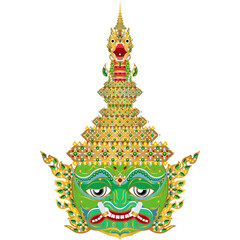 Fototapeta premium Khon, masked dance drama in Thailand